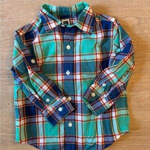 Janie and Jack Plaid Shirt - Blue and Green